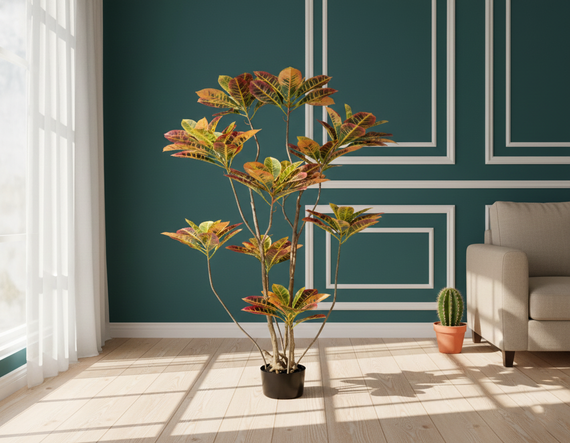 Croton Artificial Tree – 1.75m Realistic Indoor Decorative Plant