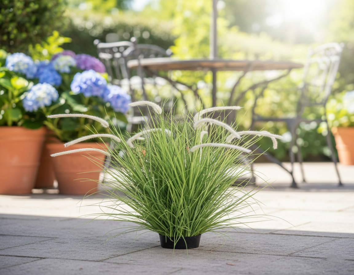 Artificial Fountain Grass Plant – 1.2m Lifelike Decorative Grass