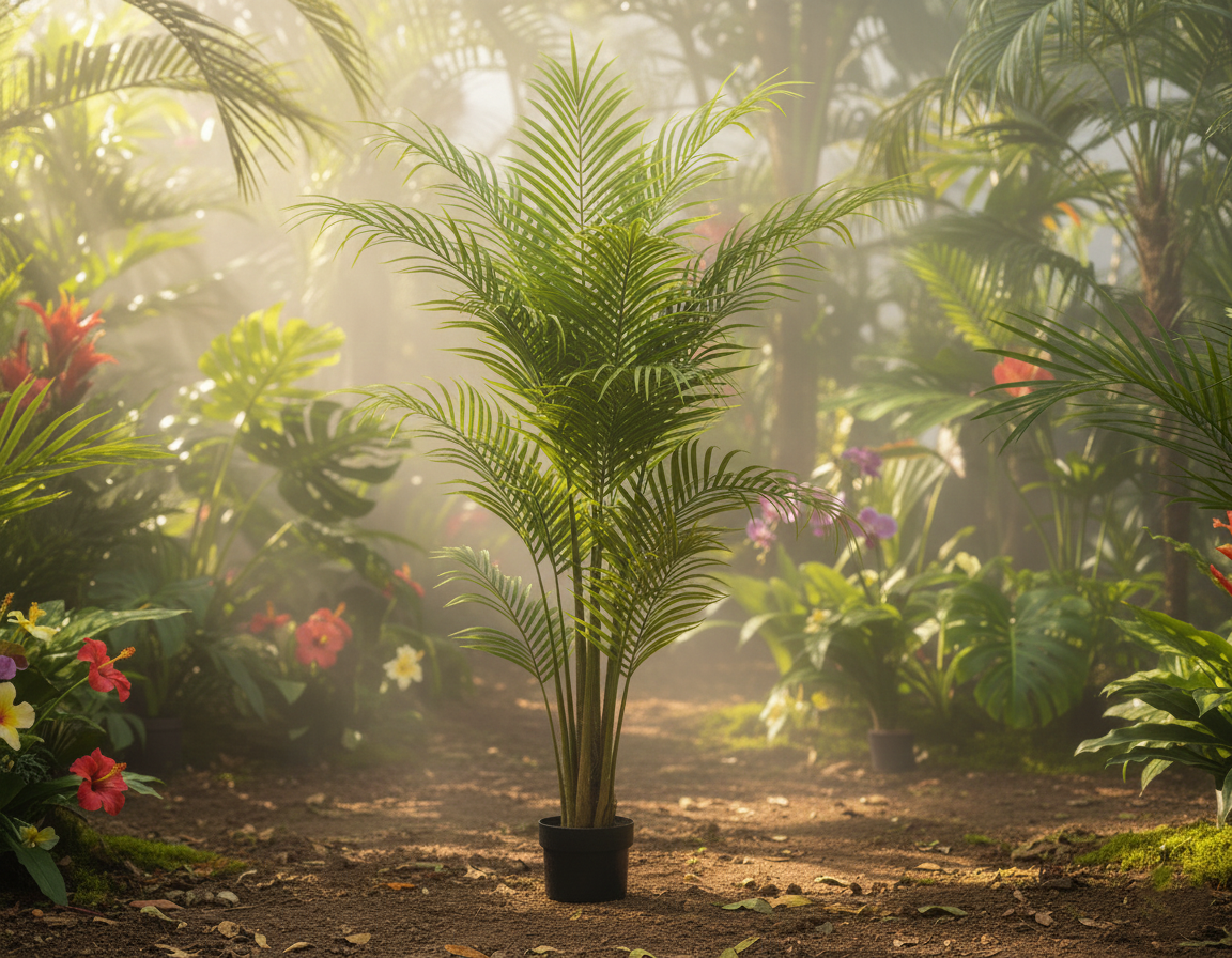 Golden Cane Palm Artificial Tree – 1.5m Lifelike Indoor Plant