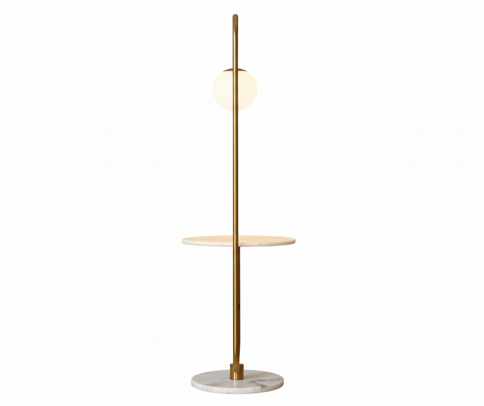 Agello Floor Lamp – Modern Sculptural Design, Stainless Steel Finish