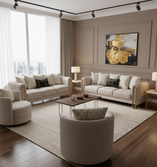 Royal Eclipse Sofa Set with Armchair Elegant Modern Seating