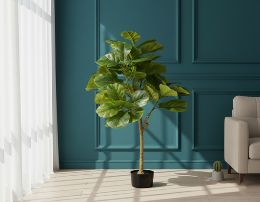 Fiddle-Leaf Fig Artificial Tree, 120×70 cm – Lifelike Indoor Decorative Plant