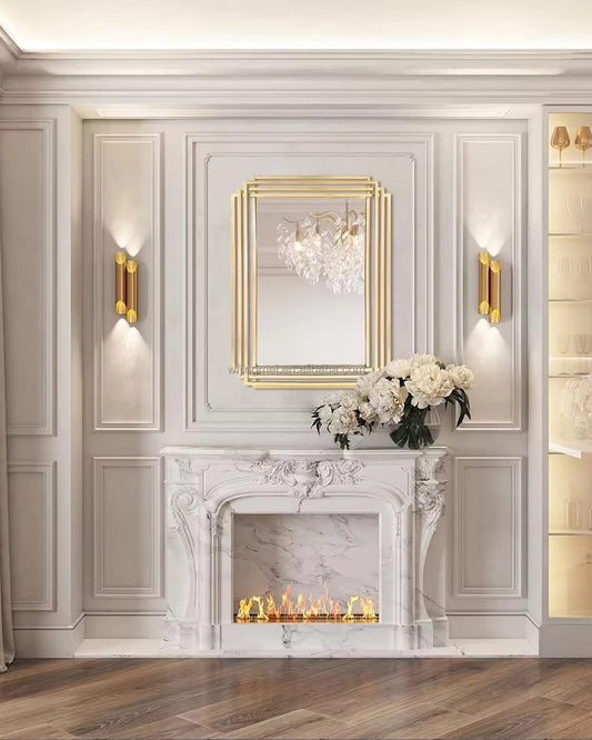 Jose Gold Wall Mirror in Stainless Steel, 110×70 cm – Elegant Modern Design