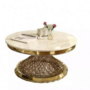 Velencia Round Coffee Table – Shiny Gold Finish